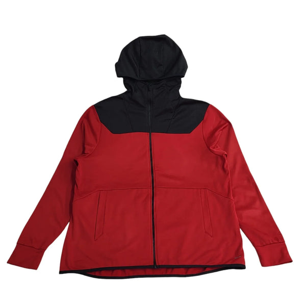 Champion Duo Dry Red & Black Y2K Full Zip Sports Hoodie UK Men's Size XXL
