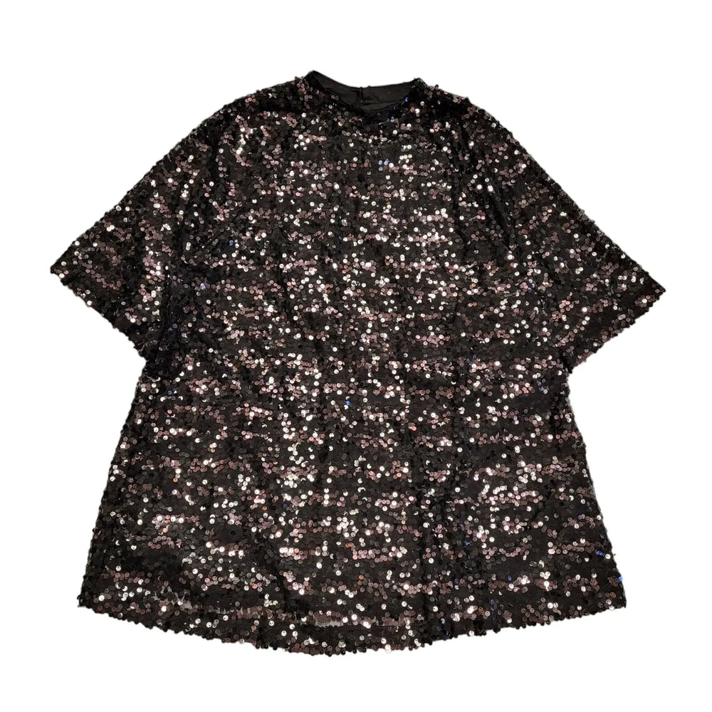 H&M Black Sequin Evening Dress UK Women's Large Bnwt BB622