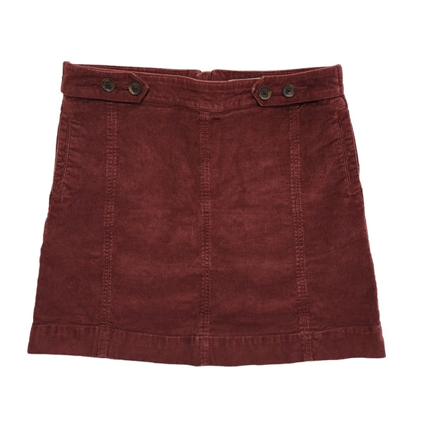Fat Face Burgundy Corduroy Skirt Vintage Y2K Womens UK Size 12 W30