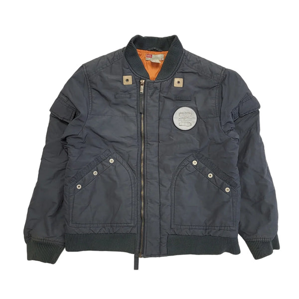 Diesel Grey Zip Up Bomber Jacket Uk Boys Size Large