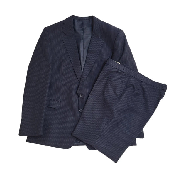 Greenwoods 90s Navy Blue Blazer Suit Jacket Uk Men's Size XL 44" W40 L31