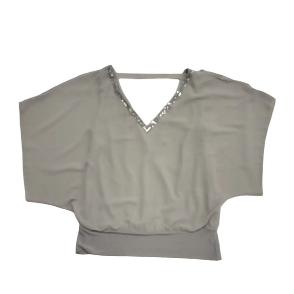Wallis Light Grey Relaxed V-neck Batwing Blouse Top UK Women's XL 14 BNWT H759