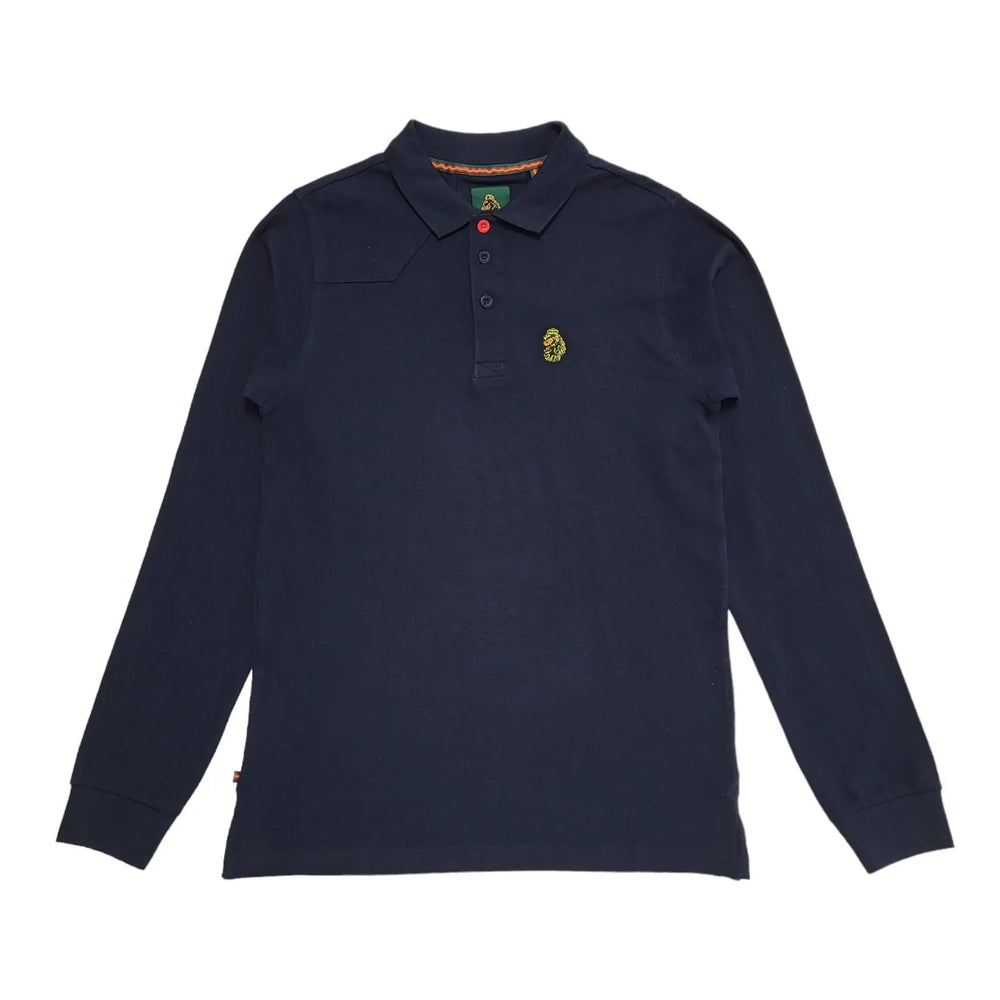 Luke Navy Blue Long Sleeve Polo T-Shirt Uk Men's S BNWT BB190
