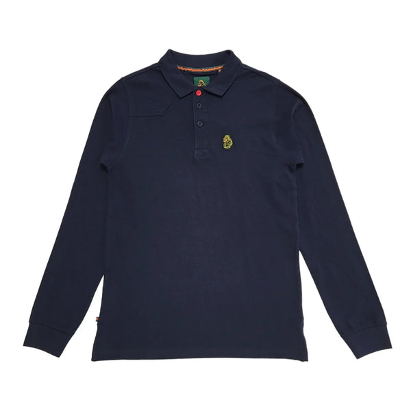 Luke Navy Blue Long Sleeve Polo T-Shirt Uk Men's S BNWT BB190