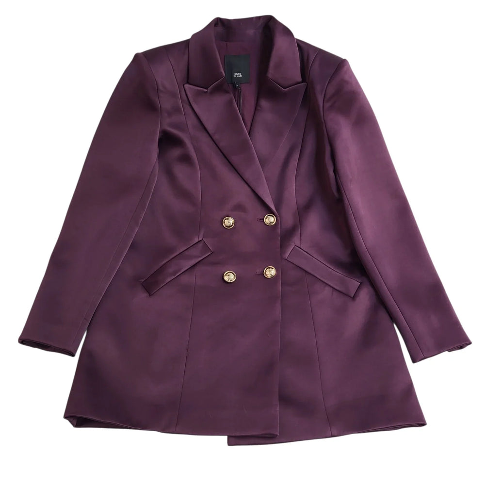 River Island Dress Jacket Bnwt Purple Double Breasted UK Women's Size 14 L874