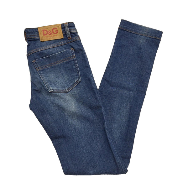 D&G Skinny Blue Stretch Denim Jeans Uk Women's Size 8 W26 L34 L605