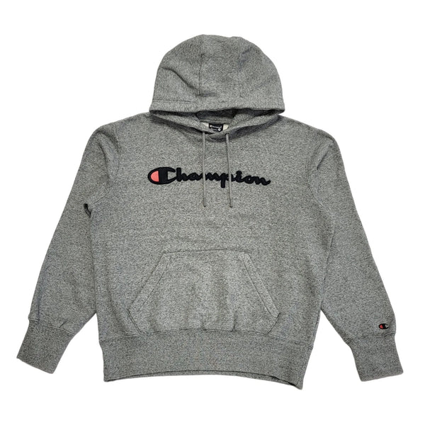 Champion Y2K Grey Short Sweatshirt Pullover Hoodie Uk Men' Size Large