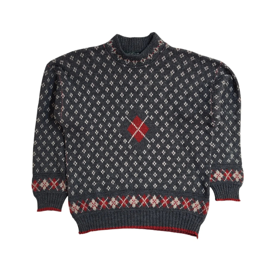 Espionage Vintage 90's Grey & Red Jumper UK Men's Size Medium