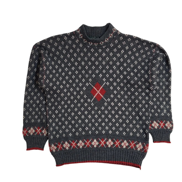 Espionage Vintage 90's Grey & Red Jumper UK Men's Size Medium