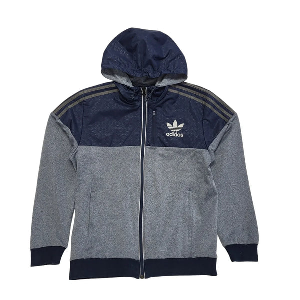 Adidas Blue Zipped Sweatshirt Hoodie Uk Men's Size Small DD38