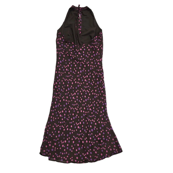 Bay Vintage 90s Pink & Purple Polka Dot Sleeveless Dress Uk Women's Size 10