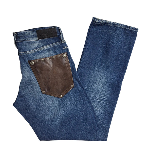 Replay Blue Straight Leg Jeans Men's UK Size M/L W33 L30 EE728