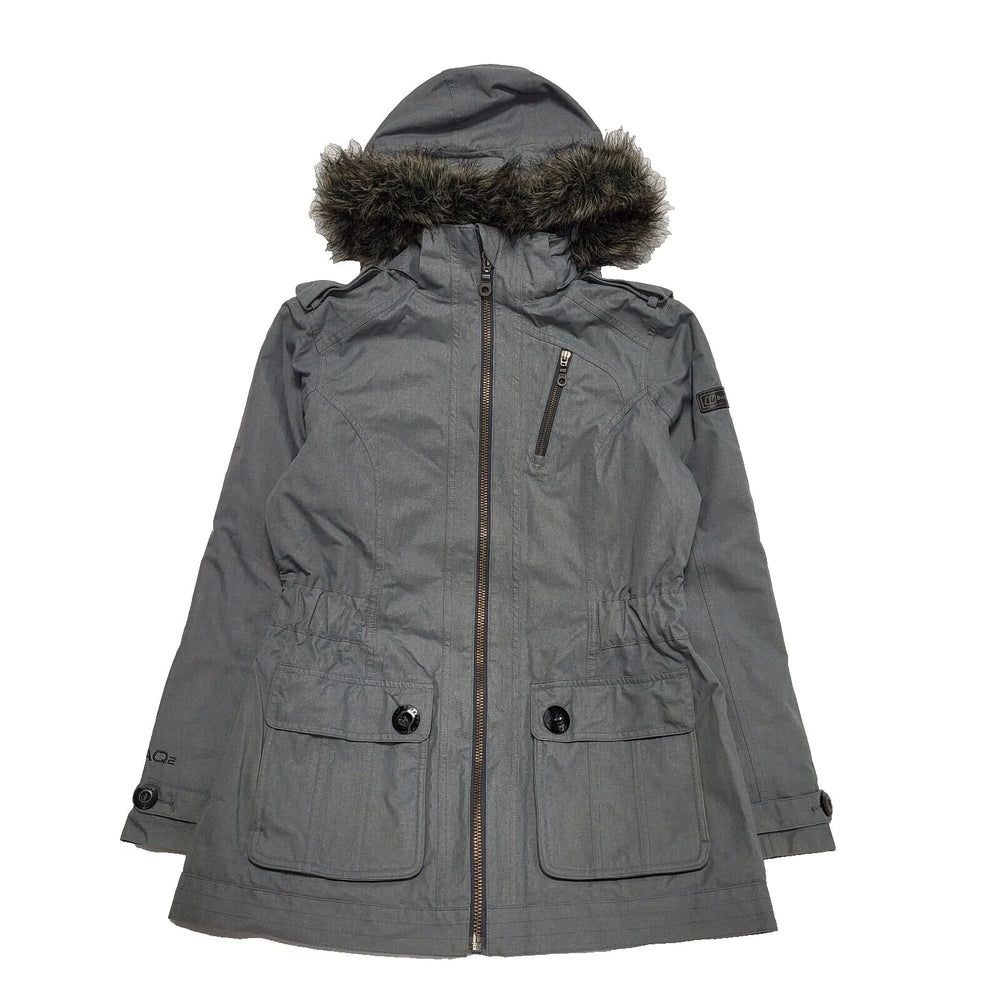 Berghaus AQ2 Grey Quilt Lined Parka Hooded Jacket UK Women's L 12 K217