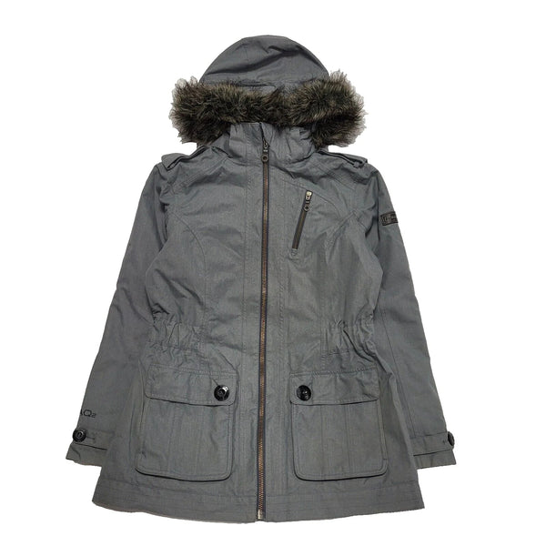 Berghaus AQ2 Grey Quilt Lined Parka Hooded Jacket UK Women's L 12 K217
