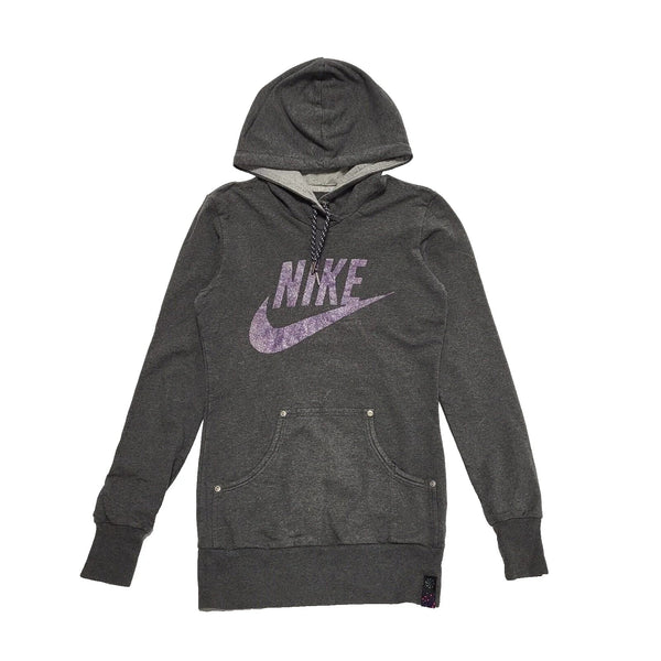 Nike Charcoal Purple Drawstring Sweatshirt Hoodie Women's UK S 4-6 H985
