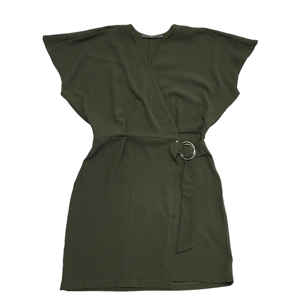 Guess London Green Wrap Belted Dress Party Formal Dress UK Women's 12 L315