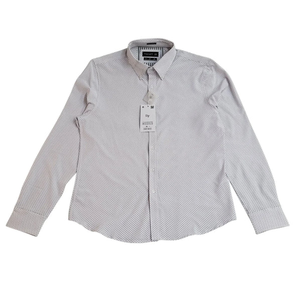 Denim & Flower Y2k White Polka Dot Long Sleeve Shirt Men's UK Size M Bnwt