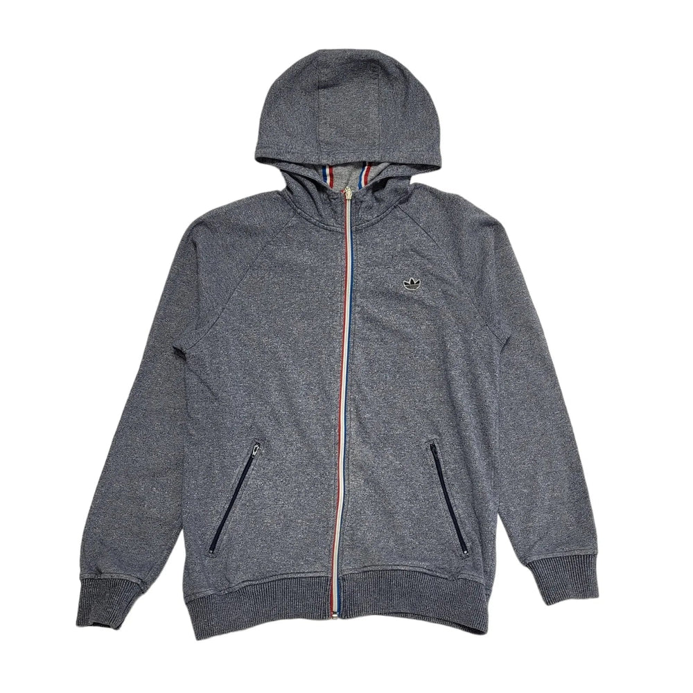 Adidas Hoodie Blue Drawstring Full Zip Mens UK Large BB16