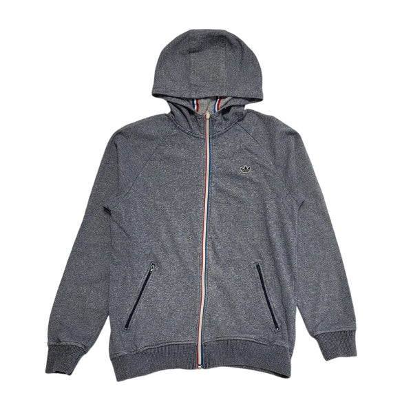 Adidas Hoodie Blue Drawstring Full Zip Mens UK Large BB16