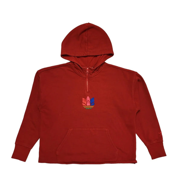 Adidas Red 1/4 Zip Sports Sweatshirt Hoodie UK Women's M K889