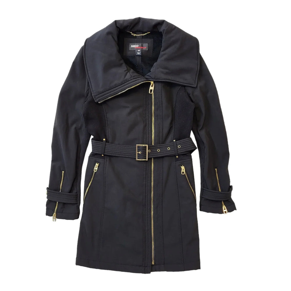 Miss Sixty Y2K Vintage Black Belted Zipped Coat Women's Size M Eu 38