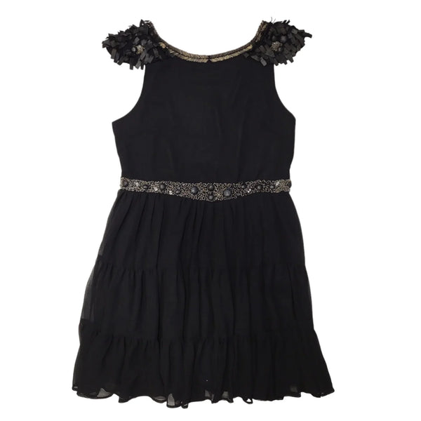 Next Black Beaded Fit & Flare Evening Dress UK Women's 16 BNWT H702