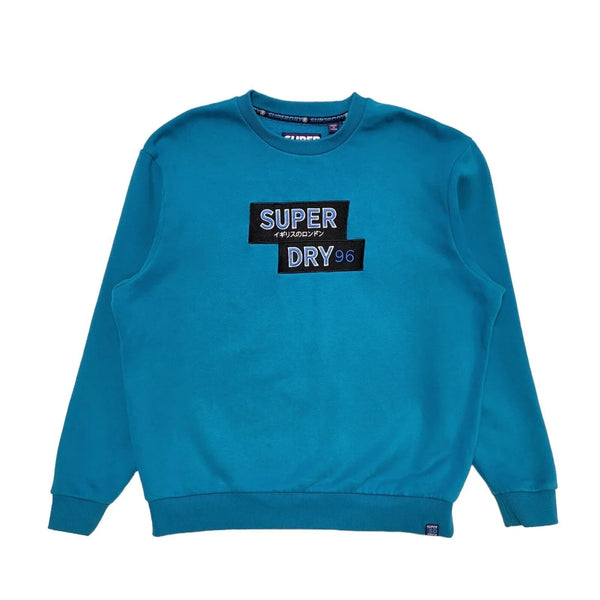Superdry Sweatshirt Crew Neck Long Sleeve Blue Womens Size 10 G408