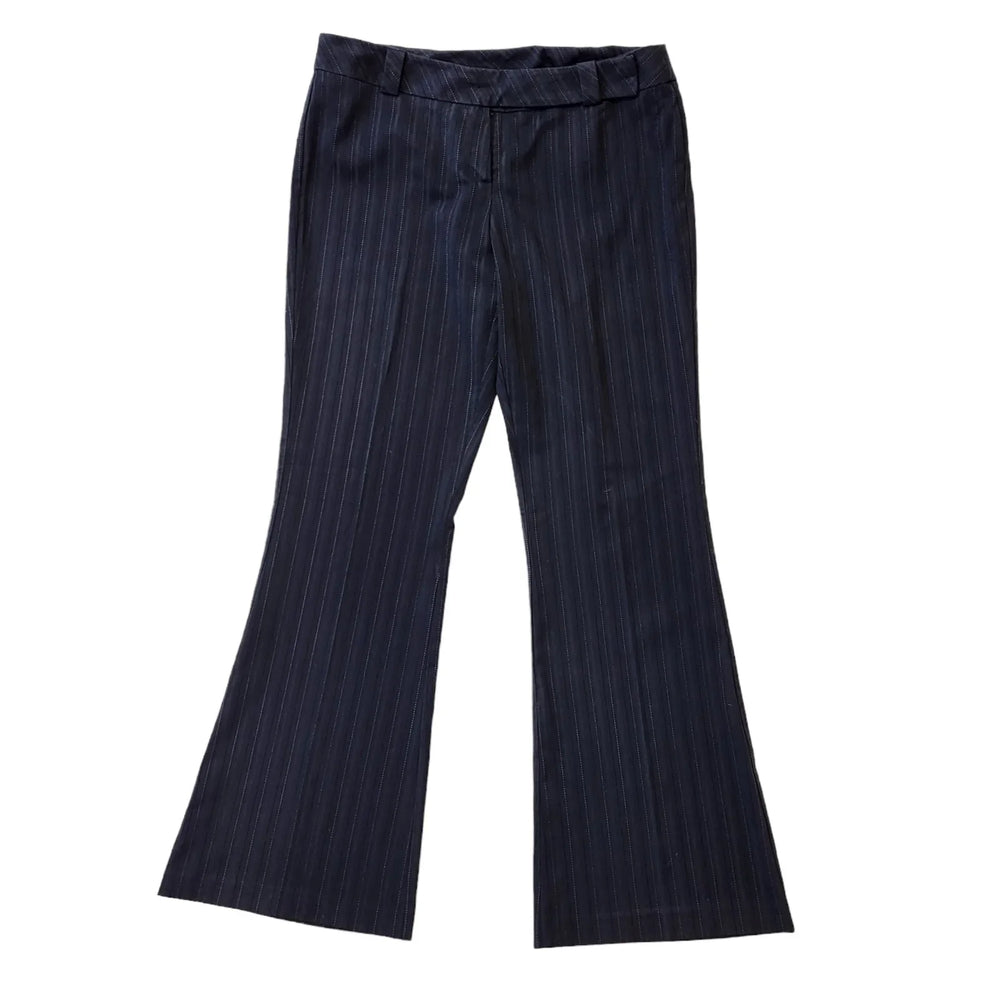 Bay Black Y2K Vintage Striped Bootcut Trousers Women's Size 14 W32 L31