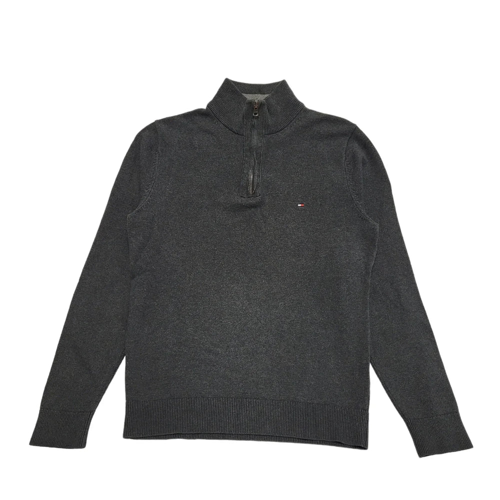 Tommy Hilfiger Grey 1/4 Zip Long Sleeve Slim Fit Jumper Men's uk S eu 46 H570