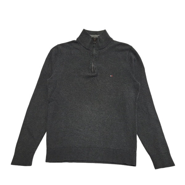 Tommy Hilfiger Grey 1/4 Zip Long Sleeve Slim Fit Jumper Men's uk S eu 46 H570