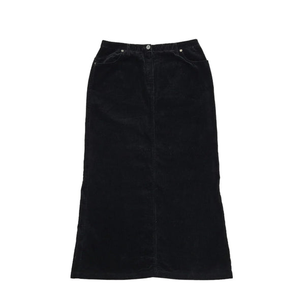 Next Vintage 90s Black Corduroy Long Skirt Womens UK Size 14 W32