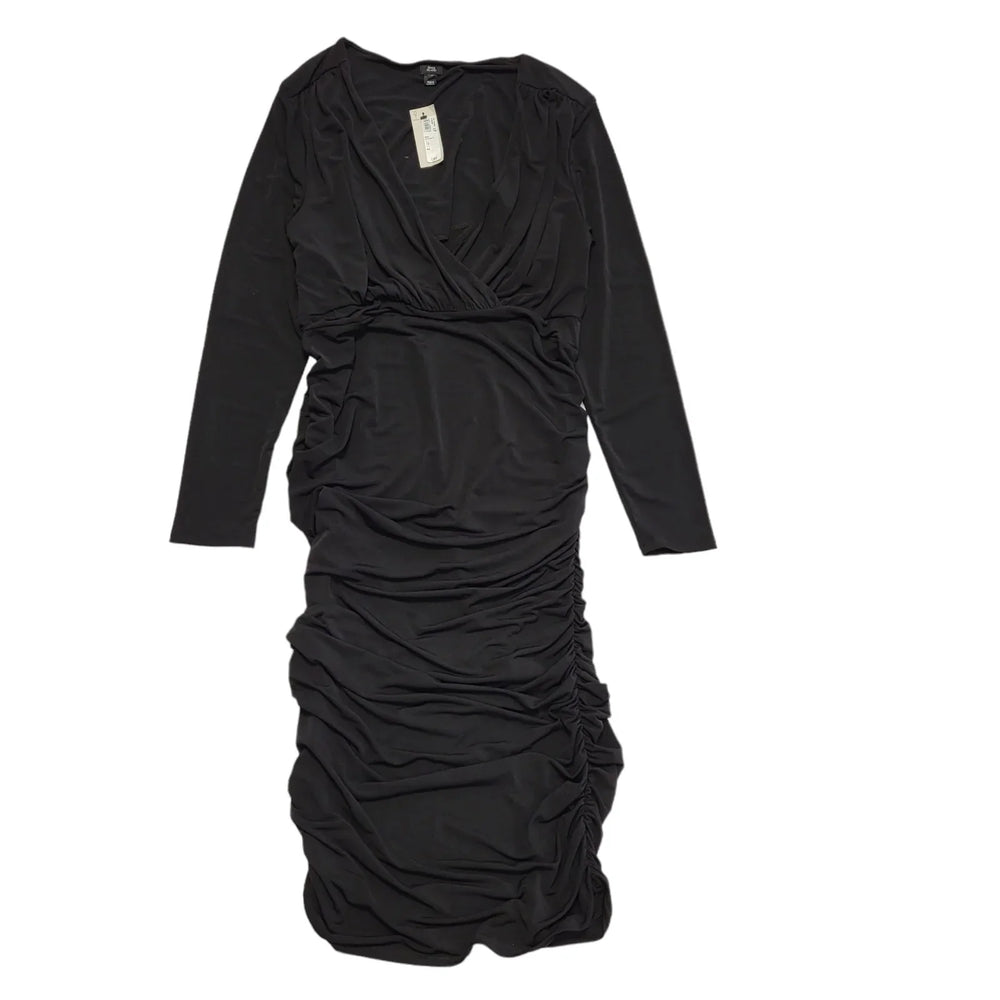 River Island Black Long Sleeve Evening Dress Uk Women's Size 16 Bnwt CC447