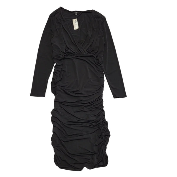 River Island Black Long Sleeve Evening Dress Uk Women's Size 16 Bnwt CC447