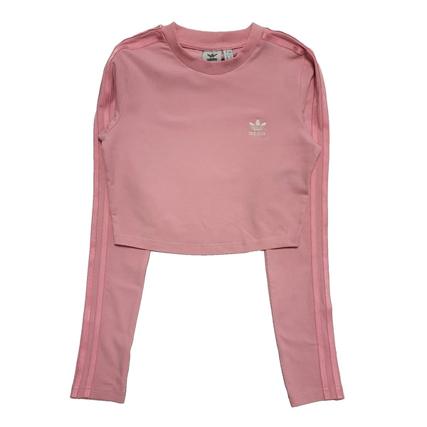 Adidas Pink Cropped Long Sleeve Sports Sweatshirt UK Women's Size S L74