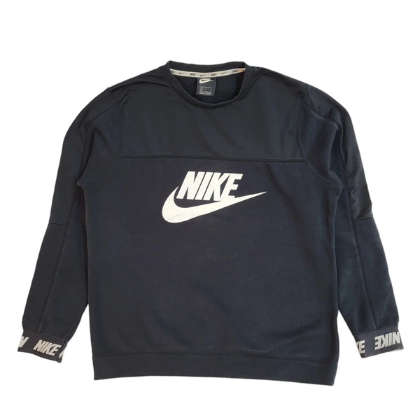 Nike Sports Sweatshirt Black Crew Neck 90's Vintage UK Men's Size L