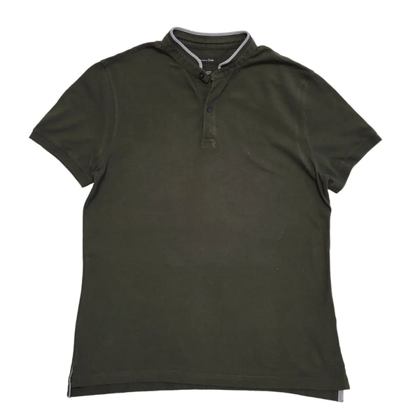 Massimo Dutti Green Short Sleeve Polo Slim Fit T-Shirt Uk Men's Medium EE13