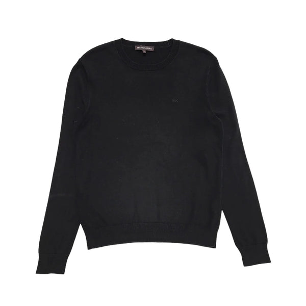 Michael Kors Black Crew Neck Cotton Jumper Uk Men's Small BB272