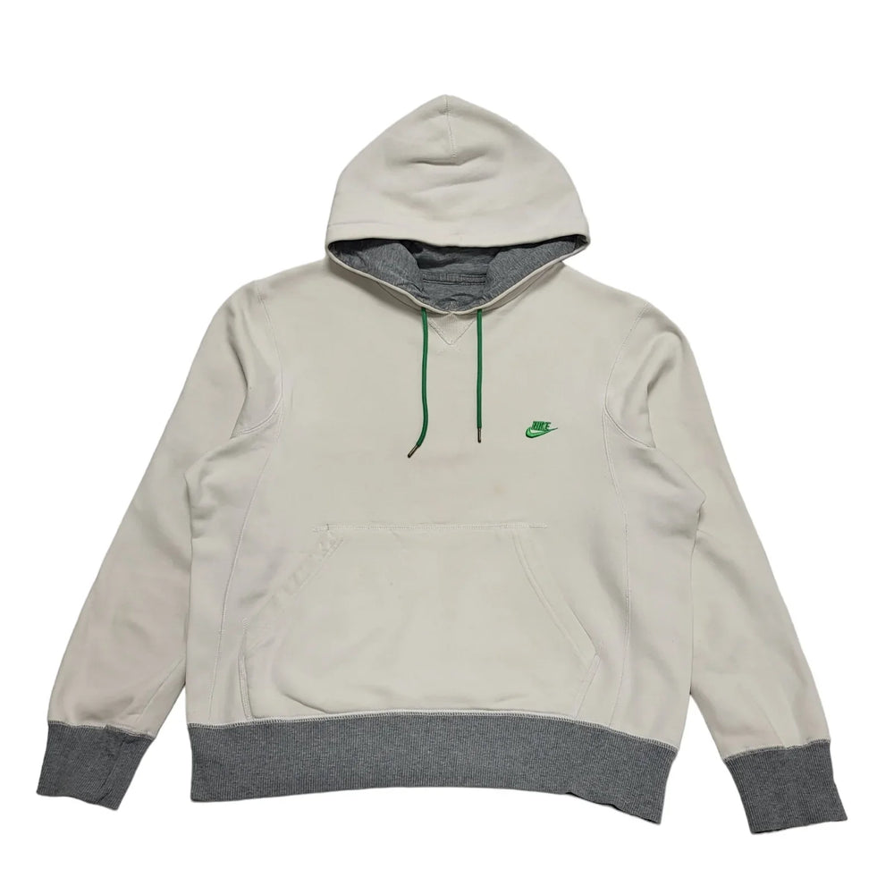 Nike White Green Long Sleeve Casual Sweatshirt Hoodie uk Men's Large H627