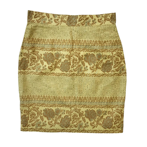 H&M 90's Vintage Yellow Floral Pencil Skirt Women's Size 16 W32