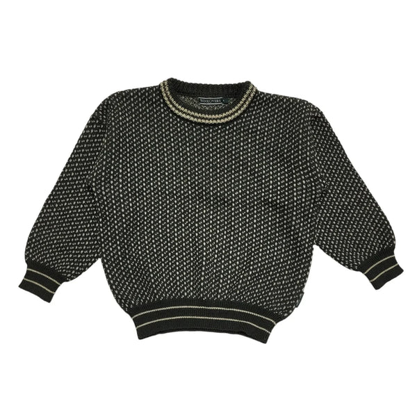 Woolovers Green & White Spotted Wool Knitted Jumper Womens UK S CC486
