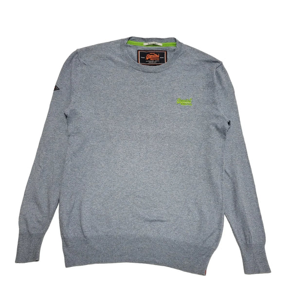 Superdry Light Blue Crew Neck Long Sleeve Slim Fit Jumper Uk Men's L k547