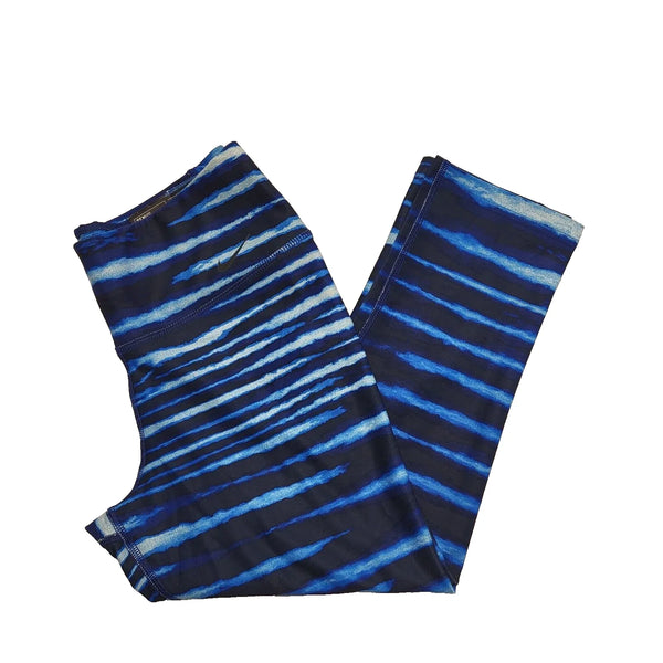 Nike Blue Animal Print Stretch Skinny Leggings UK Women's S 8 W26 L20 Bnwt K746