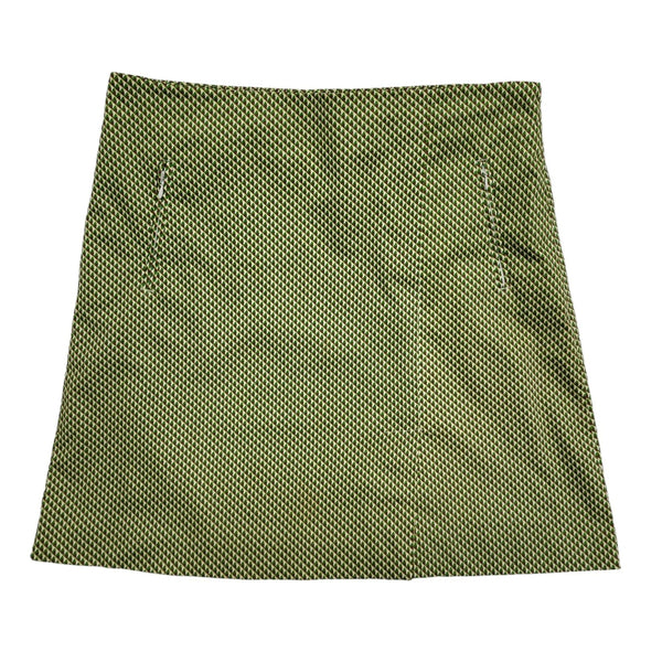 Cortefiel Green,White & Brown Geometric Skirt Womens UK Size 12 W31 CC741