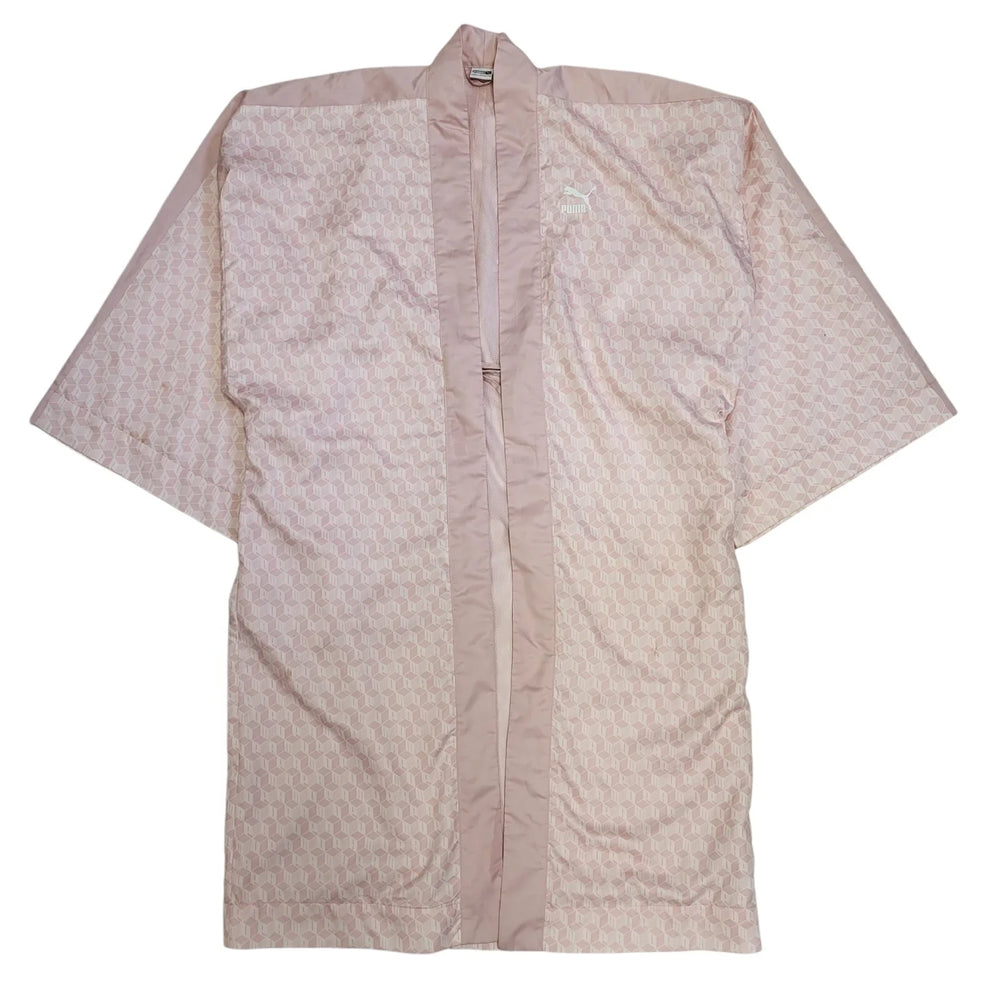 Puma Pink Geometric Long Sleeve Abstract Dressing Gown Women's Size M DD278