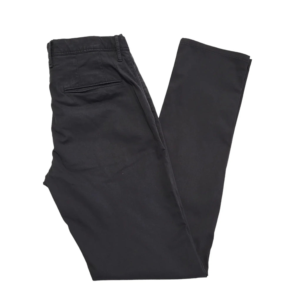 Reiss Black Straight Zipped Chino Trousers Uk Men's S W30 L32 CC526
