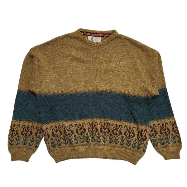 Peter Werth Brown Vintage 90s Crew Neck Jumper Uk Men's Size XL