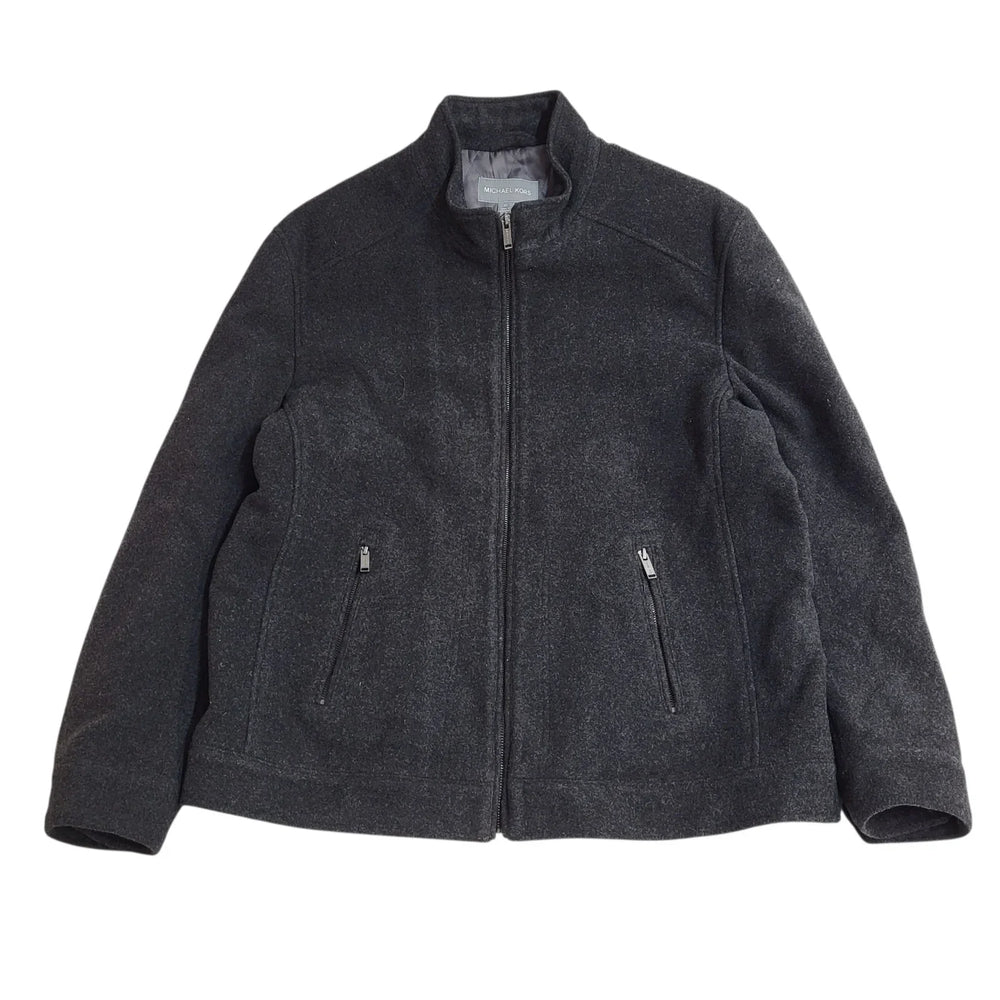 Michael Kors Jacket Dark Grey Wool Zipped Uk Men's XL L889