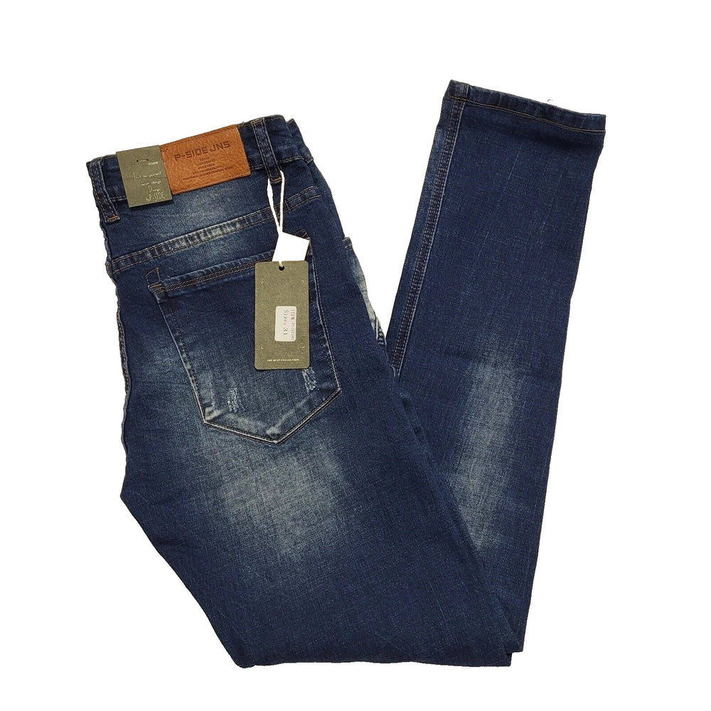 P-Side Dark Blue Skinny Button Denim Jeans Uk Men's S W31 L30 Bnwt L149
