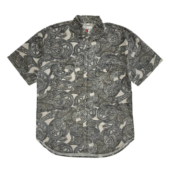Dezinger Vintage 90's Grey Abstract Short Sleeve Shirt Uk Men's Size S