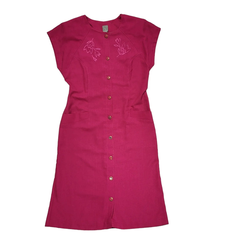 Target Pink 80s Vintage Sleeveless Bodycon Dress Uk Women's Size 12
